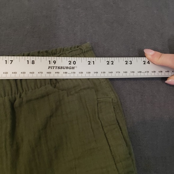 Cold Water Creek Pants Womens Size 2X Pull On Gauze Crinkle Green 100% Cotton - Picture 2 of 11